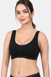 Amour Secret Single Layered Non-Wired 3/4Th Coverage Cami Bra - Black — thumbnail 3