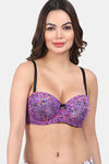 Amour Secret Padded Wired Demi Coverage T-Shirt Bra - Purple — thumbnail 1