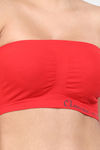 Amour Secret Single Layered Non-Wired 3/4Th Coverage Tube Bra - Red — thumbnail 4