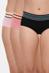 Amour Secret Medium Rise Three-Fourth Coverage Hipster Panty (Pack of 3) - Multicolor — thumbnail 1