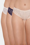 Amour Secret Low Rise Three Fourth Coverage Bikini Panty (Pack of 3) - Multicolor — thumbnail 1