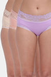 Amour Secret Medium Rise Three Fourth Coverage Hipster Panty (Pack of 3) - Multicolor — thumbnail 1