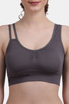 Amour Secret Medium Impact Padded Super Soft Sports Bra - Dark Grey — thumbnail 5