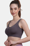 Amour Secret Medium Impact Padded Super Soft Sports Bra - Dark Grey — thumbnail 3