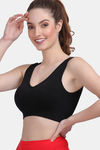 Amour Secret Medium Impact Padded Super Soft Sports Bra - Black — thumbnail 3