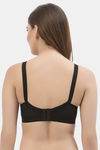 Floret Double Layered Non Wired Full Coverage Super Support Bra - Black — thumbnail 2