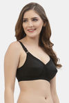 Floret Double Layered Non Wired Full Coverage Super Support Bra - Black — thumbnail 4