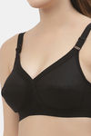 Floret Double Layered Non Wired Full Coverage Super Support Bra - Black — thumbnail 5