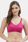 Floret Double Layered Non Wired Full Coverage Super Support Bra - Magenta — thumbnail 1