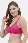 Floret Double Layered Non Wired Full Coverage Super Support Bra - Magenta — thumbnail 3