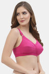 Floret Double Layered Non Wired Full Coverage Super Support Bra - Magenta — thumbnail 4