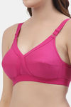 Floret Double Layered Non Wired Full Coverage Super Support Bra - Magenta — thumbnail 5