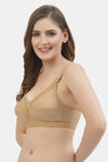 Floret Double Layered Non Wired Full Coverage Super Support Bra - Nude — thumbnail 3