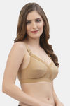 Floret Double Layered Non Wired Full Coverage Super Support Bra - Nude — thumbnail 4