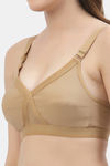 Floret Double Layered Non Wired Full Coverage Super Support Bra - Nude — thumbnail 5