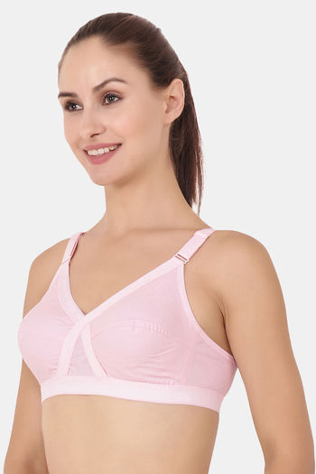 Buy Floret Women's Synthetic Padded Wire Free Everyday Bra Magenta