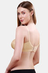 Floret Double Layered Non Wired Full Coverage Super Support Bra - Skin — thumbnail 2