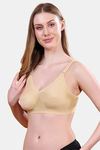 Floret Double Layered Non Wired Full Coverage Super Support Bra - Skin — thumbnail 4