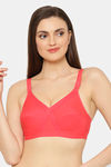 Floret Double Layered Non Wired Full Coverage Super Support Bra - Tomato — thumbnail 1