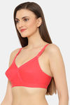 Floret Double Layered Non Wired Full Coverage Super Support Bra - Tomato — thumbnail 2