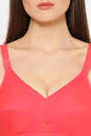 Floret Double Layered Non Wired Full Coverage Super Support Bra - Tomato — thumbnail 5