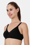 Floret Wirefree Natural Lift 3/4th Coverage Lace Bra - Black — thumbnail 2