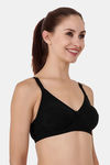 Floret Wirefree Natural Lift 3/4th Coverage Lace Bra - Black — thumbnail 3