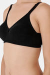 Floret Wirefree Natural Lift 3/4th Coverage Lace Bra - Black — thumbnail 5