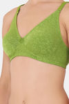 Floret Wirefree Natural Lift 3/4th Coverage Lace Bra - Olive — thumbnail 5