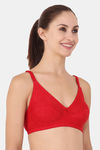 Floret Wirefree Natural Lift 3/4th Coverage Lace Bra - Red — thumbnail 3
