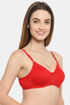 Floret Double Layered Wirefree Natural Lift T-Shirt Bra - Red — thumbnail 3