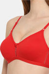 Floret Double Layered Wirefree Natural Lift T-Shirt Bra - Red — thumbnail 4