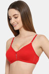 Floret Double Layered Wirefree Natural Lift T-Shirt Bra - Red — thumbnail 5