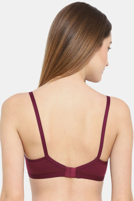 Floret Double Layered Wirefree Natural Lift T-Shirt Bra - Wine — image 2