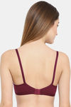 Floret Double Layered Wirefree Natural Lift T-Shirt Bra - Wine — thumbnail 2