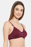 Floret Double Layered Wirefree Natural Lift T-Shirt Bra - Wine — thumbnail 3