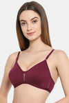 Floret Double Layered Wirefree Natural Lift T-Shirt Bra - Wine — thumbnail 5