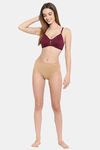 Floret Double Layered Wirefree Natural Lift T-Shirt Bra - Wine — thumbnail 6