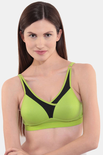 New Look lace push up bra in neon green