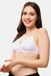 Floret Wirefree Natural Lift 3/4th Coverage Push Up Bra - White — thumbnail 3