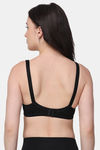 Floret Double Layered Non Wired Full Coverage Minimiser Bra - Black — thumbnail 2