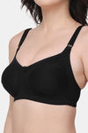 Floret Double Layered Non Wired Full Coverage Minimiser Bra - Black — thumbnail 4