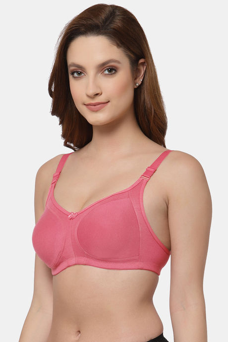 Floret Double Layered Non Wired Full Coverage Minimiser Bra - China Rose — image 3