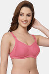 Floret Double Layered Non Wired Full Coverage Minimiser Bra - China Rose — thumbnail 4
