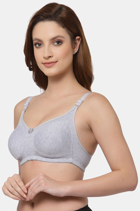 Floret Double Layered Non Wired Full Coverage Minimiser Bra - Cool Grey1 — image 3