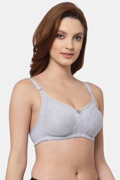 Floret Double Layered Non Wired Full Coverage Minimiser Bra - Cool Grey1 — image 4