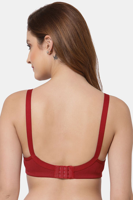 Floret Double Layered Non Wired Full Coverage Minimiser Bra - Maroon — image 2