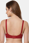 Floret Double Layered Non Wired Full Coverage Minimiser Bra - Maroon — thumbnail 2
