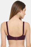 Floret Double Layered Non Wired Full Coverage Minimiser Bra - Wine — thumbnail 2