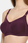 Floret Double Layered Non Wired Full Coverage Minimiser Bra - Wine — thumbnail 6